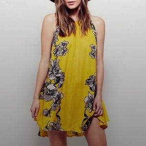 Free People Paint the Sun Slip Floral Mini Dress / Cover Up